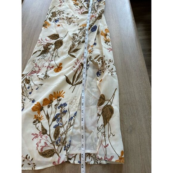 Reformation Kourtney Dress in Frolic Size 0 Midi Cream Floral High Slit Feminine - Picture 11 of 11
